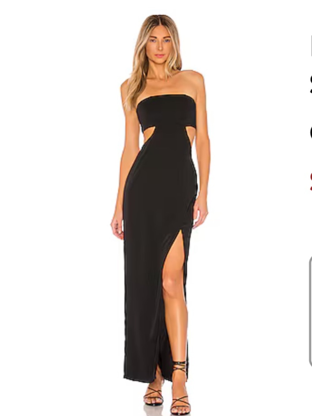 superdown Black Strapless Maxi Dress
